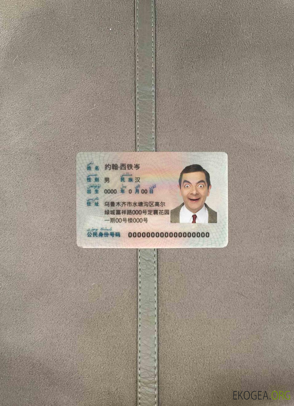 Photolook d'identité de Chine AVANT